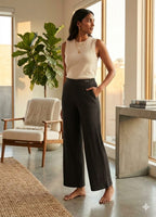 Premium Lycra Stretchable Wide Leg Pants with Side Pockets