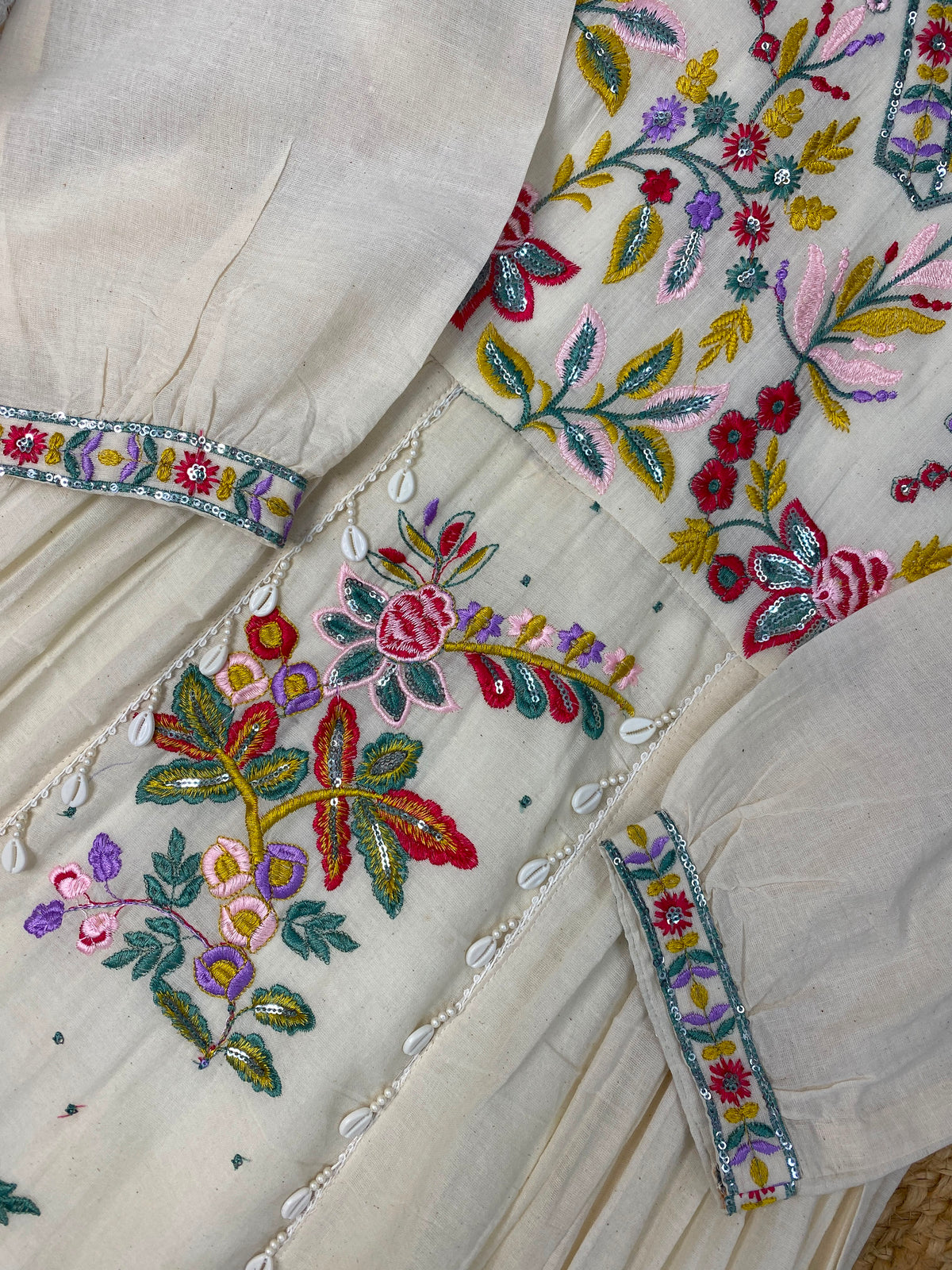 Kora Cotton Embroidered Maxi Gown for Women
