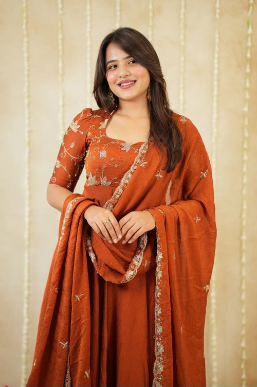 Beaded Rangoli Crush Anarkali Set