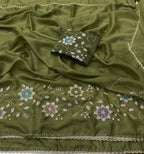 Designer Saree with Heavy Work Blouse & Lace Border