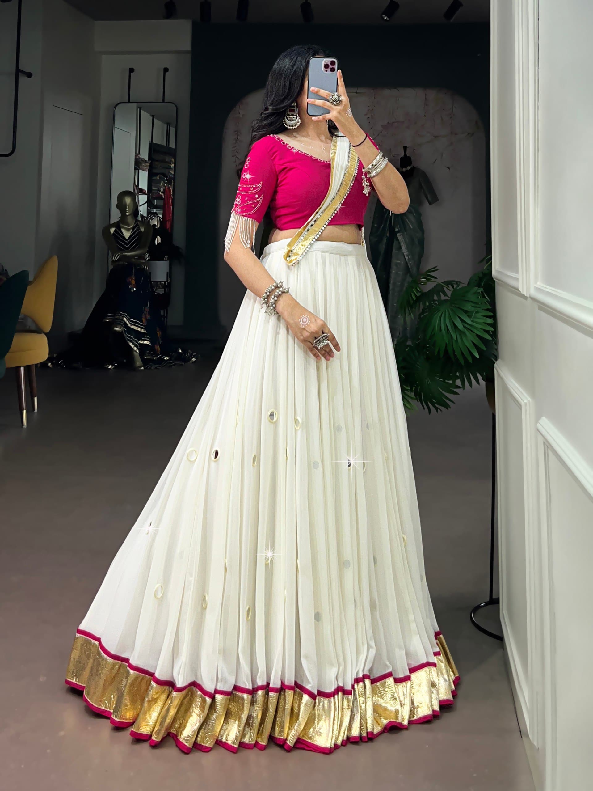 Navratri Mirror Work Lehenga Choli Set with Dupatta