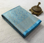 Designer Brocade Soft Silk Saree with Rich Zari Weaving & Butta Blouse