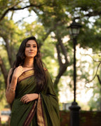 Lichi Silk Saree with Jacquard Weaving & Brocade Blouse