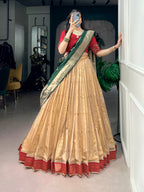 Designer Zari Weaving Lehenga with Jacquard Dupatta