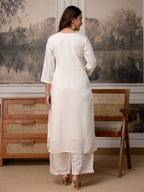 Embroidered Roman Silk Kurta Pant Set with Printed Dupatta