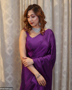Golden Crepe Satin Silk Saree with Jhalar Border