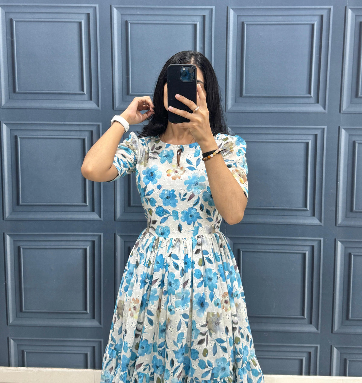 Printed Hakoba Cotton Maxi Dress