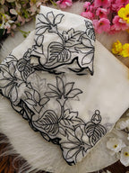 Floral Embroidered Star Georgette Saree with Blouse