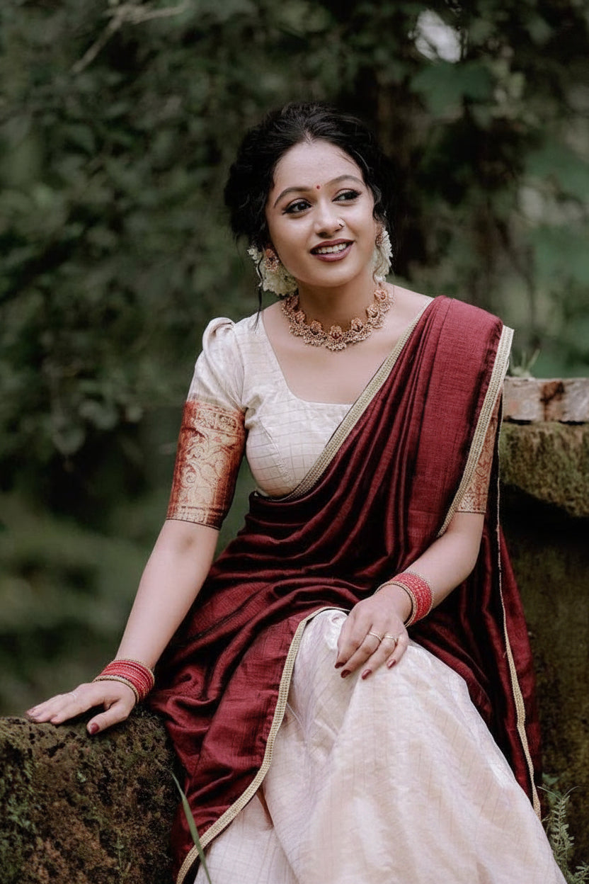 Jacquard Woven Lehenga Choli Set with Chanderi Dupatta