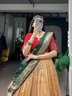Designer Zari Weaving Lehenga with Jacquard Dupatta