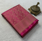 Designer Brocade Soft Silk Saree with Rich Zari Weaving & Butta Blouse