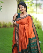 Lichi Silk Saree with Jacquard Weaving & Brocade Blouse