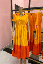 Cotton Knotted Gown with Waist Tie Detail