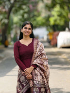 Anarkali Gown with Kalamkari Dupatta