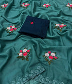 Designer Saree with Contrast Running Blouse