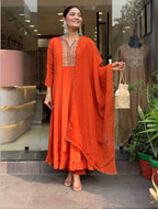 Premium Designer Kurta Set with Embroidered Dupatta