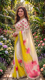 Digital Printed Soft Georgette Saree with Khatli Handwork Blouse