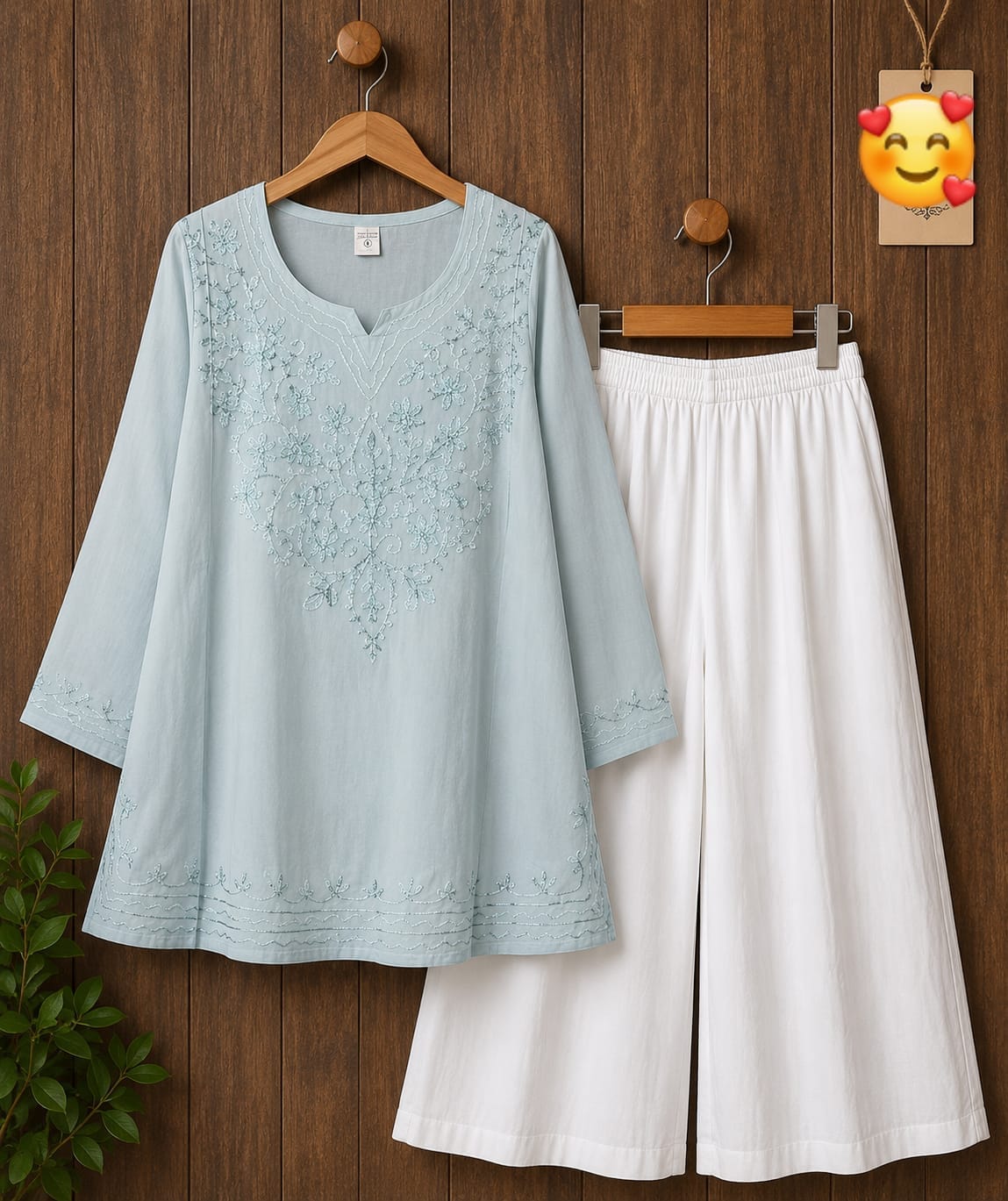 Rayon Cotton Top & Palazzo Set for Women