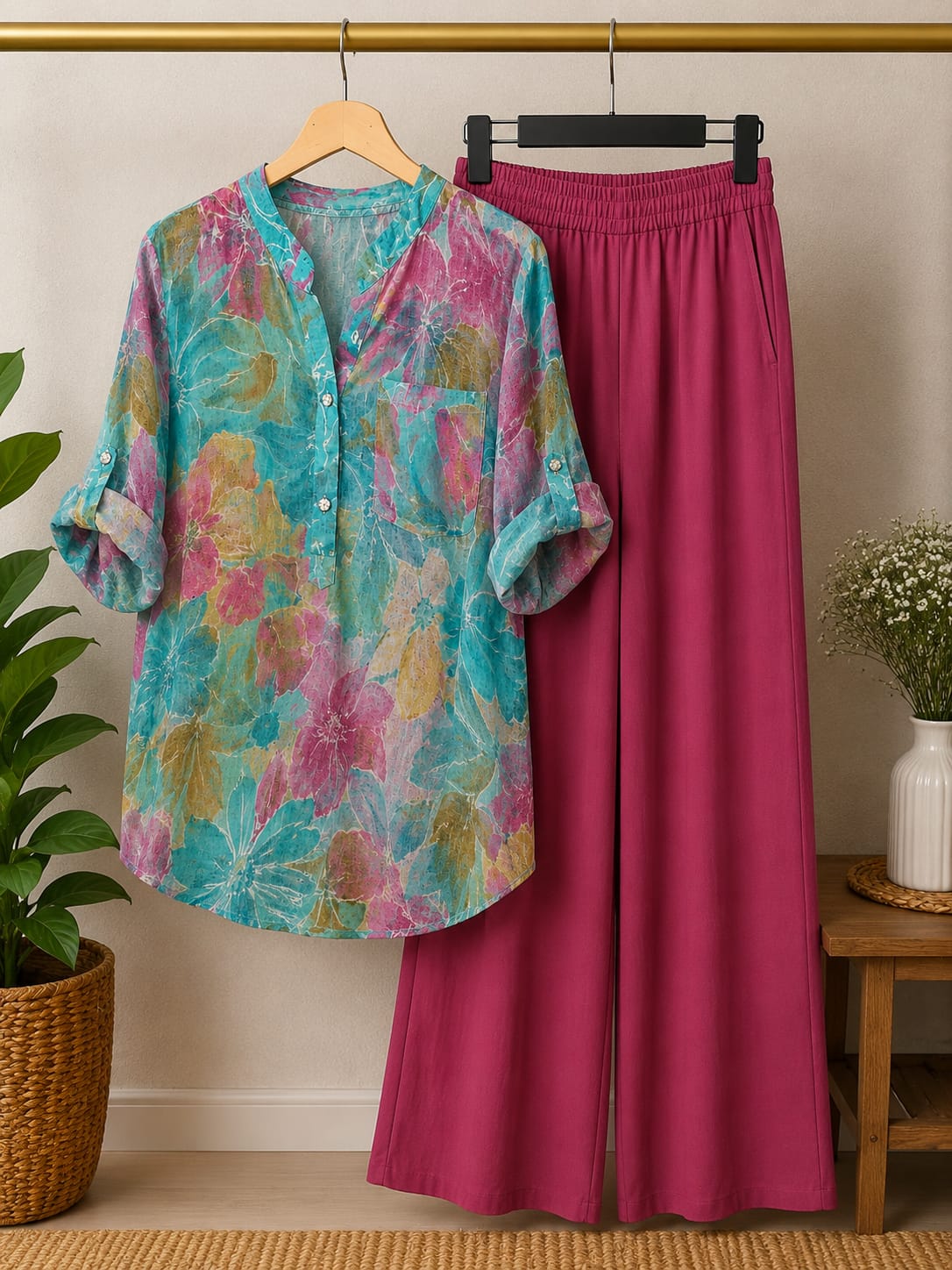 Printed Cotton Co-Ord Set for Women