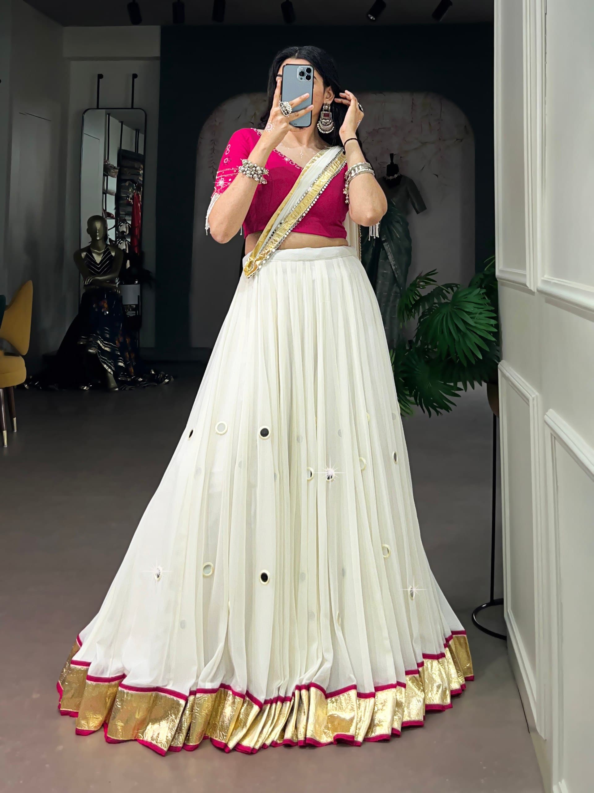 Navratri Mirror Work Lehenga Choli Set with Dupatta