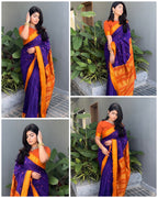 Lichi Silk Saree with Jacquard Weaving & Rich Pallu
