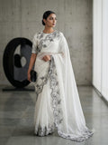 Floral Embroidered Star Georgette Saree with Blouse