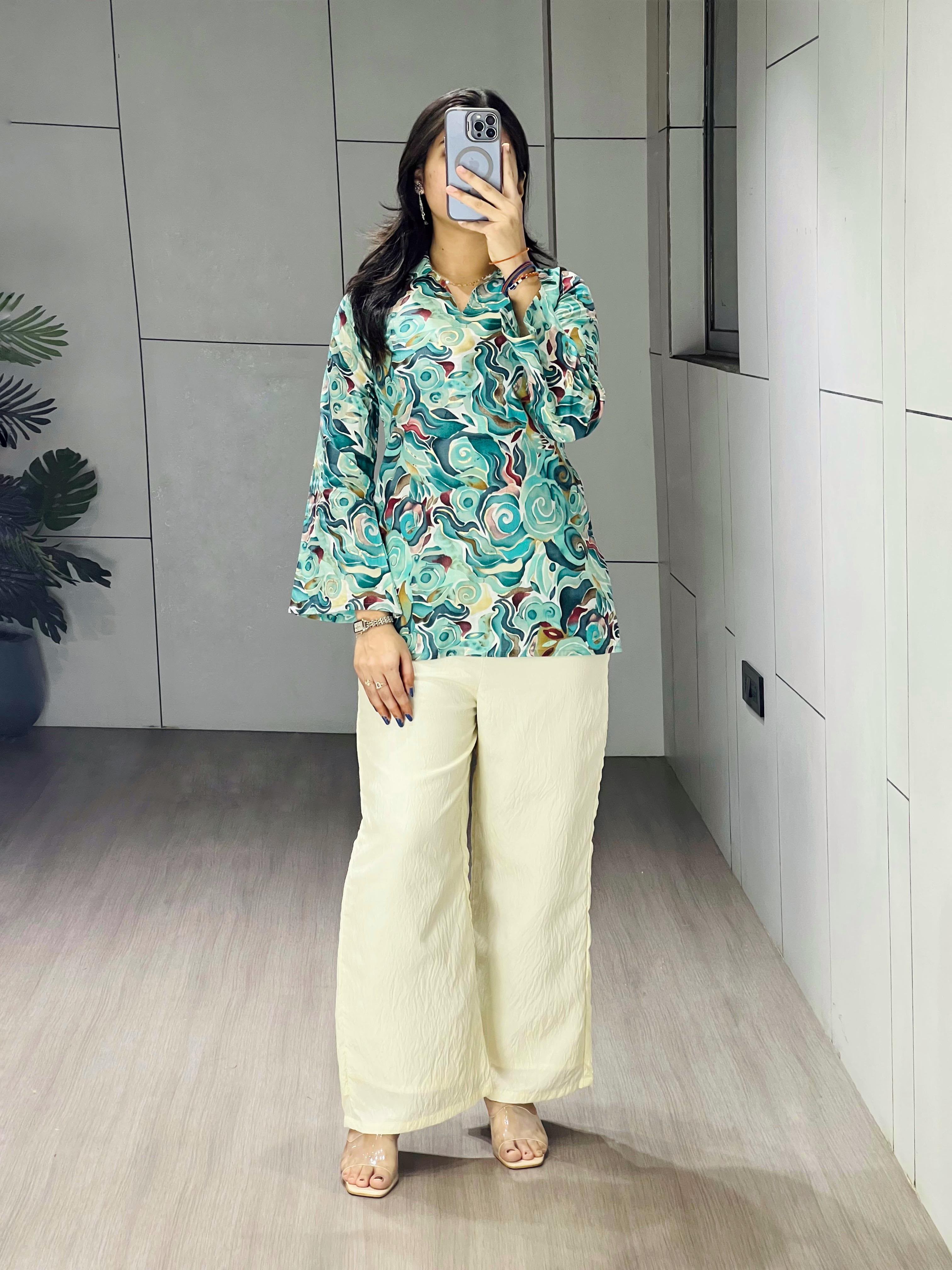 Cambric Cotton Kurta with Back Dori Design