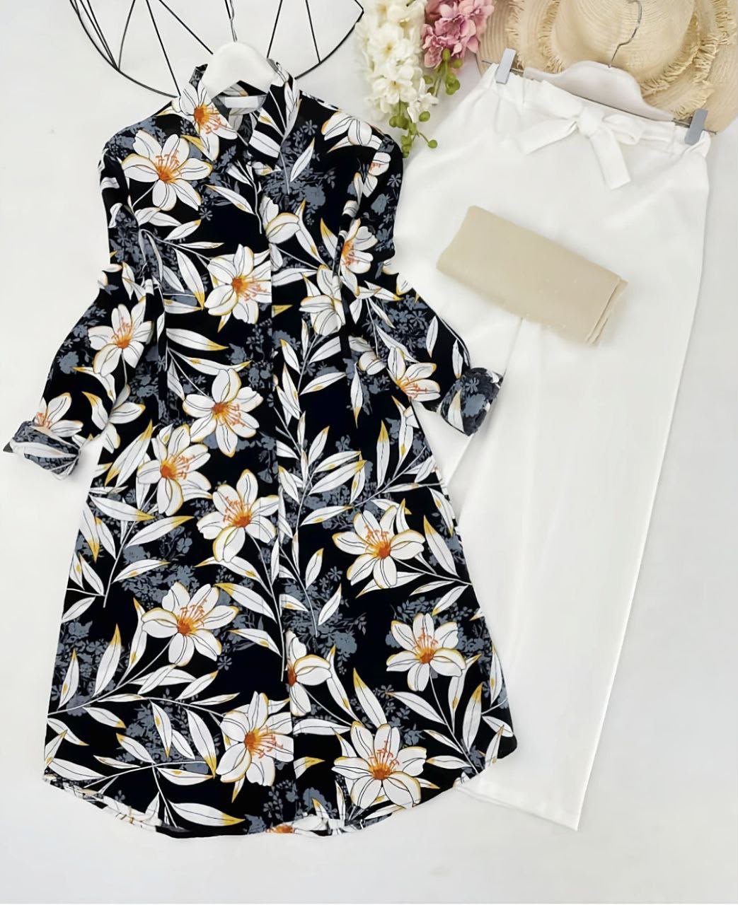 Digital Print Rayon Kurti with Stretchable Palazzo Set