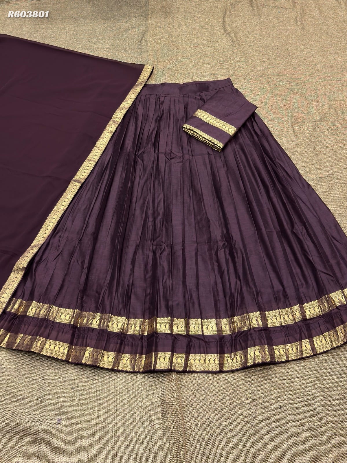 Kanchi Cotton Lehenga Set with Zari Weaving & Georgette Dupatta
