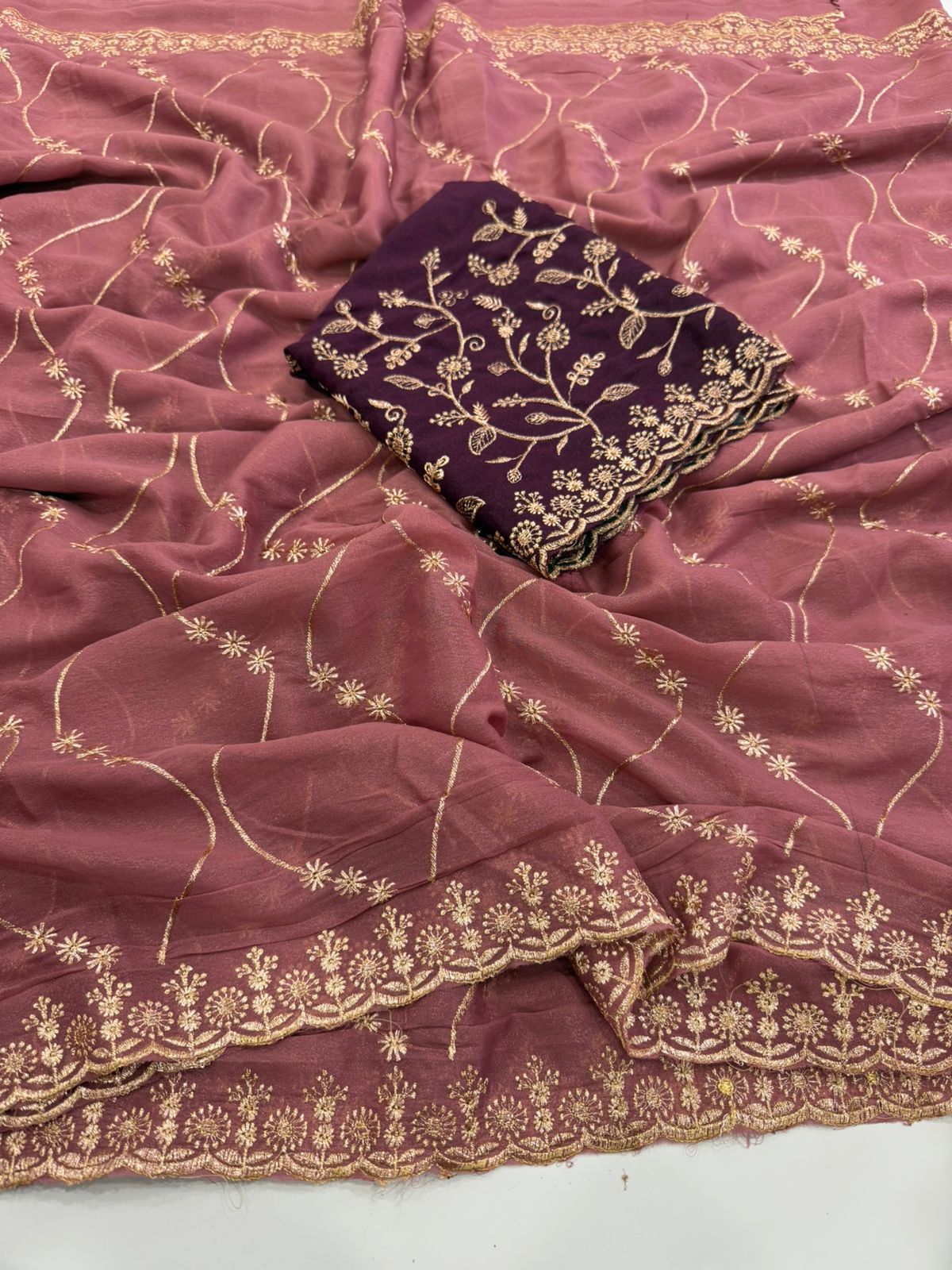 Embroidered Star Georgette Saree