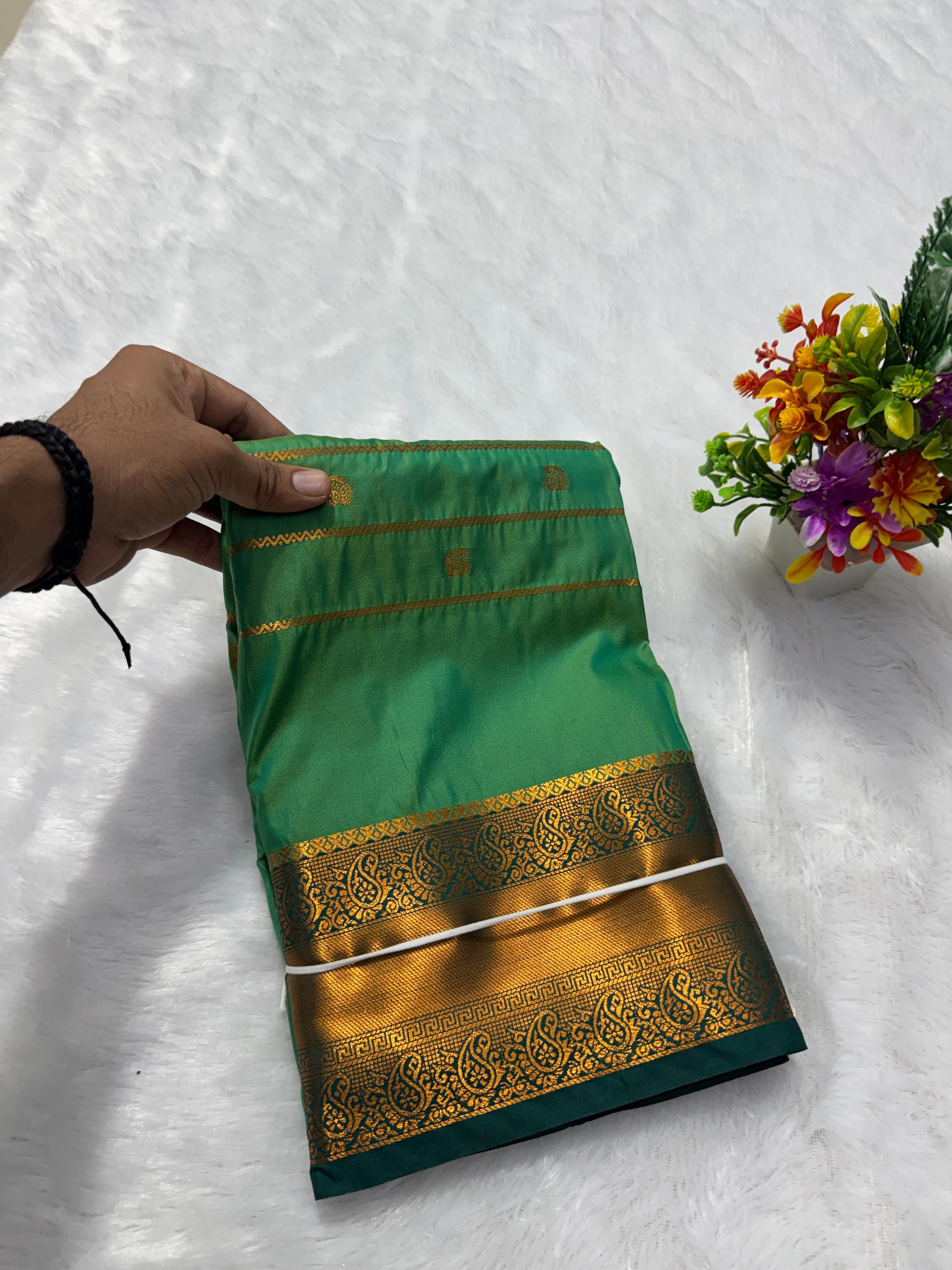 Traditional KSIC Style Saree with Contrast Blouse