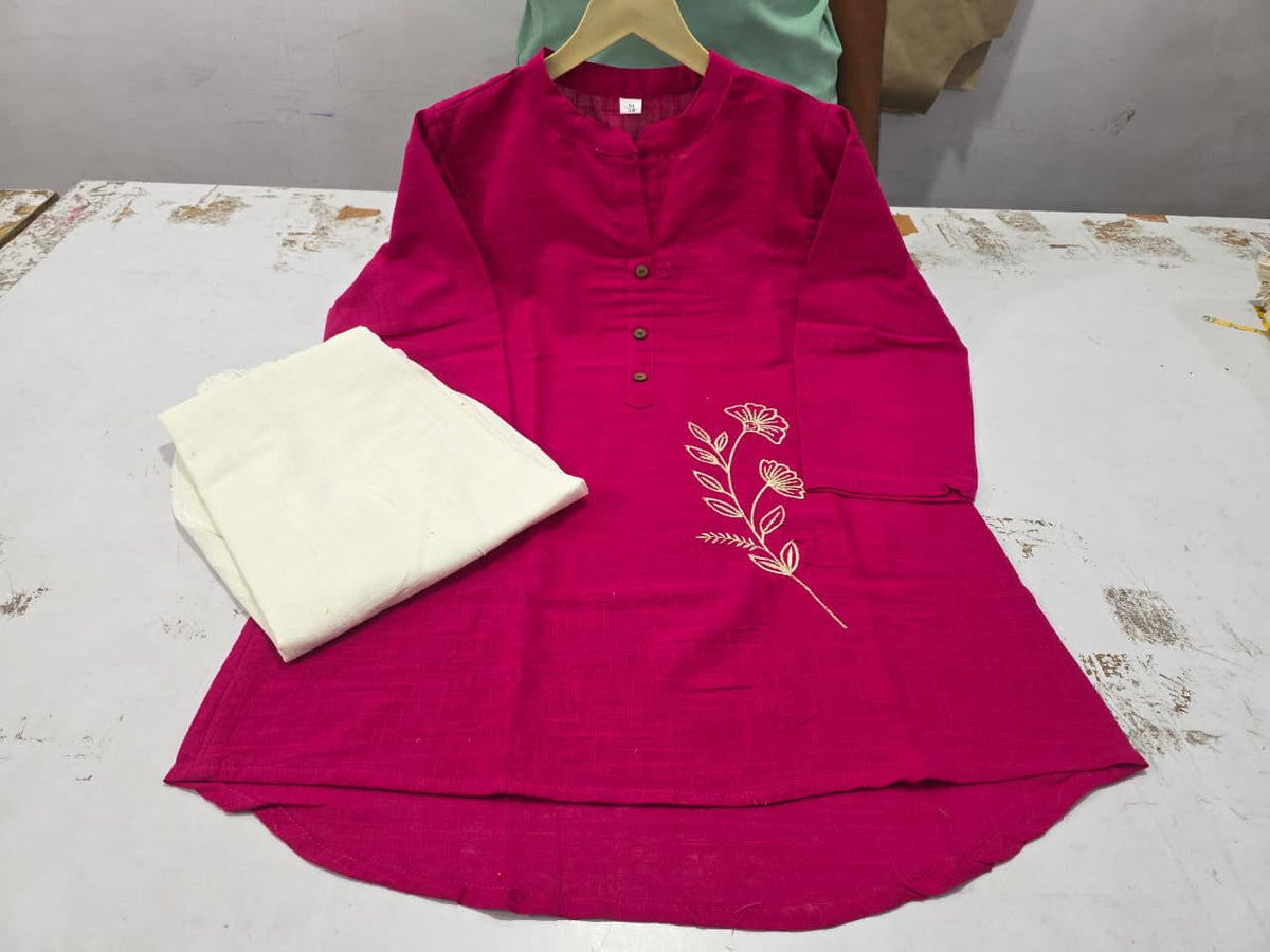 Cotton Slub Shirt and Pant Co-Ord Set for Women