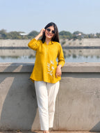Cotton Slub Shirt and Pant Co-Ord Set for Women