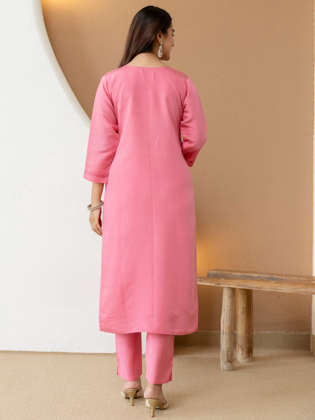 Embroidered Roman Silk Kurta Pant Set with Printed Dupatta