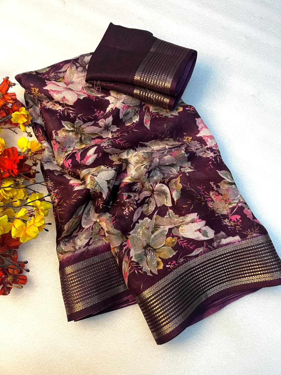 Soft Georgette Saree with Matching Blouse