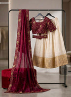 Embroidered Lehenga Set with Dupatta & Belt