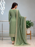 Kanjivaram Hand Work 3 Piece Ethnic Suit Set