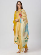 Embroidered Roman Silk Kurta Set