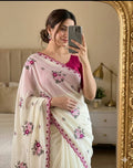 Floral embroidery sarees