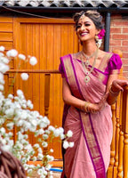 Lichi Silk Saree with Jacquard Weaving & Rich Pallu