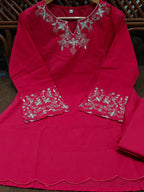 Pure Cotton Hand Embroidered Co-ord Set with Flared Pants