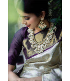 Soft Lichi Silk Jacquard Saree with Rich Pallu & Designer Blouse