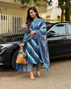 Heavy Cotton Kurti Pant Set with Cotton Dupatta