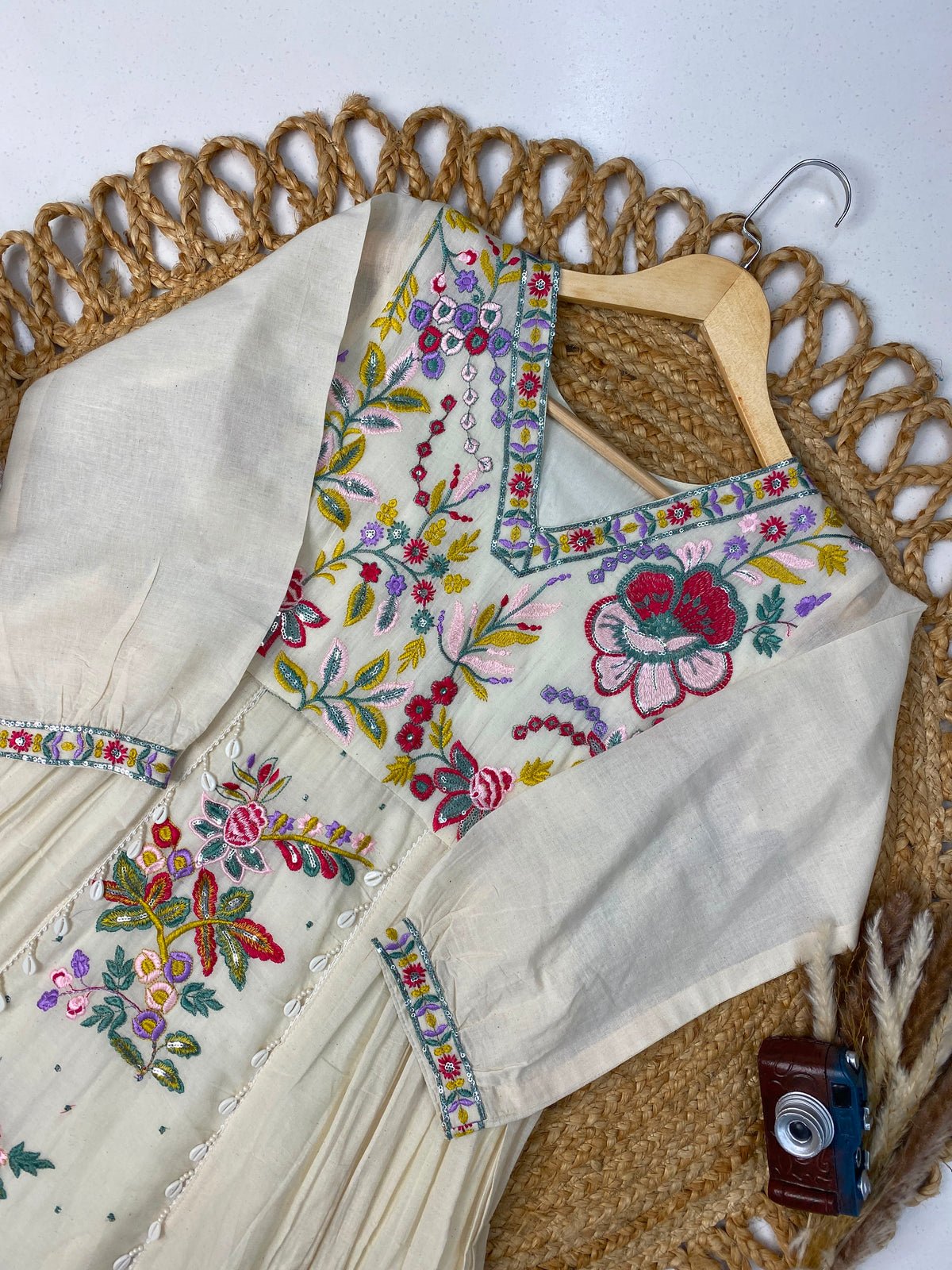 Kora Cotton Embroidered Maxi Gown for Women
