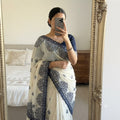Embroidered Star Georgette Saree with Blouse