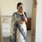 Embroidered Star Georgette Saree with Blouse