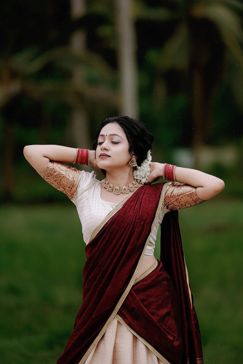 Jacquard Woven Lehenga Choli Set with Chanderi Dupatta