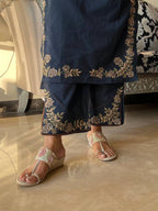 Embroidered Pure Cotton Kurti Pant Set with Dupatta