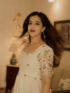 Embroidered Roman Silk Anarkali Gown