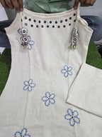Cotton Flex Mirror Work Kurta Palazzo Set